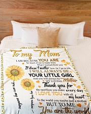 DAUGHTER TO MOM Large Fleece Blanket - 60" x 80" aos-coral-fleece-blanket-60x80-lifestyle-front-02