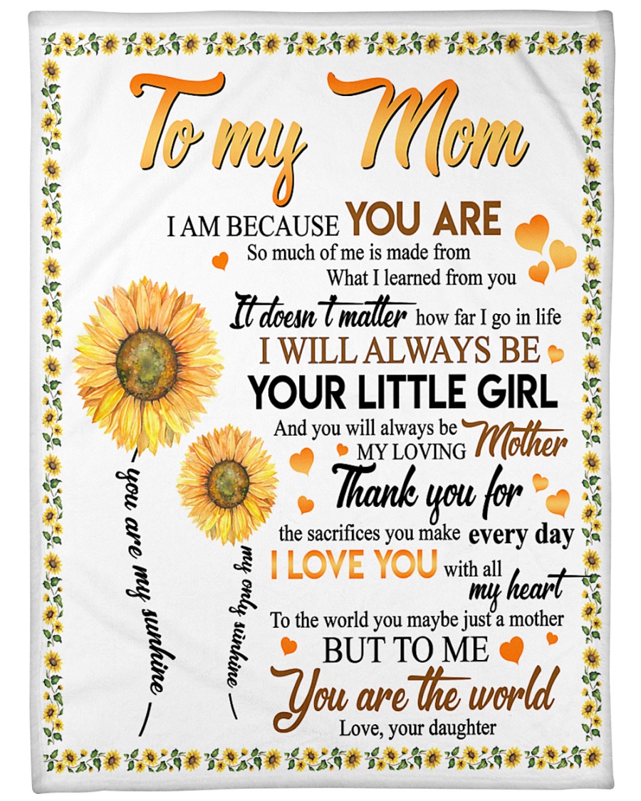 DAUGHTER TO MOM Large Fleece Blanket - 60" x 80"