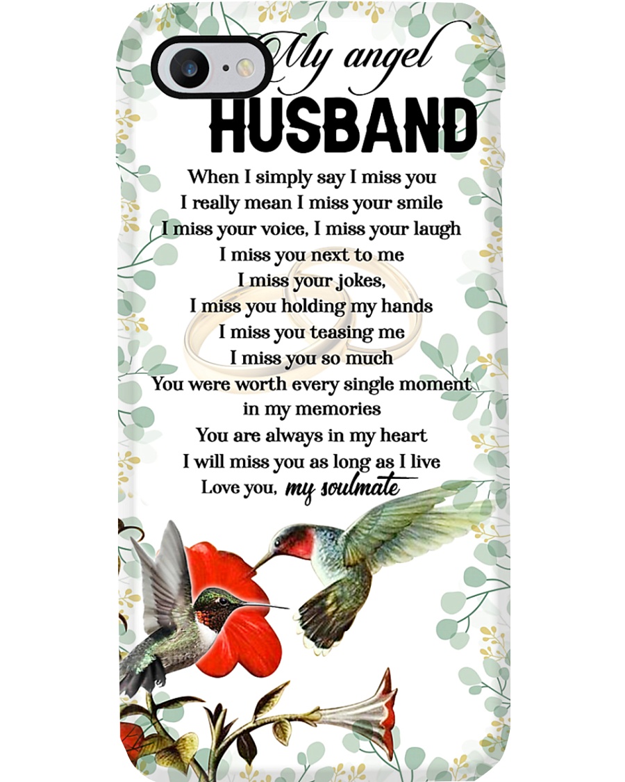 MY ANGEL HUSBAND - RUBY HUMMINGBIRD - MISS YOU Phone Case