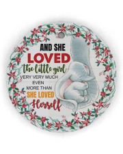 Mom To Daughter Christmas - Elephant Circle Ornament (Wood tile