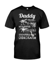 DAD - WHITE LETTERS IN BLACK - FAVORITE DINOSAUR Classic T-Shirt front