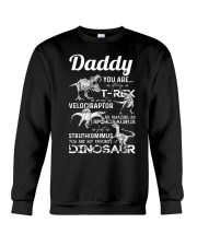 DAD - WHITE LETTERS IN BLACK - FAVORITE DINOSAUR Crewneck Sweatshirt thumbnail