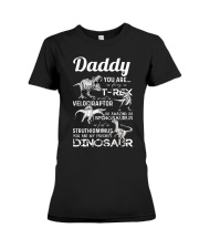 DAD - WHITE LETTERS IN BLACK - FAVORITE DINOSAUR Premium Fit Ladies Tee thumbnail
