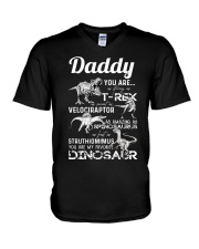 DAD - WHITE LETTERS IN BLACK - FAVORITE DINOSAUR V-Neck T-Shirt thumbnail