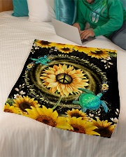 TURTLE - SUNFLOWER - YOU ARE MY SUNSHINE Small Fleece Blanket - 30" x 40" aos-coral-fleece-blanket-30x40-lifestyle-front-07