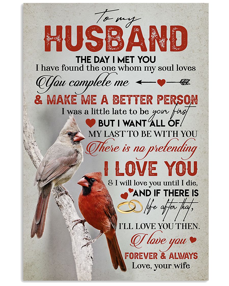 TO MY HUSBAND - CARDINAL - I LOVE YOU 16x24 Poster