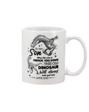 TO MY SON - DINO - WHEN LIFE TRIES TO KNOCK YOU Mug front