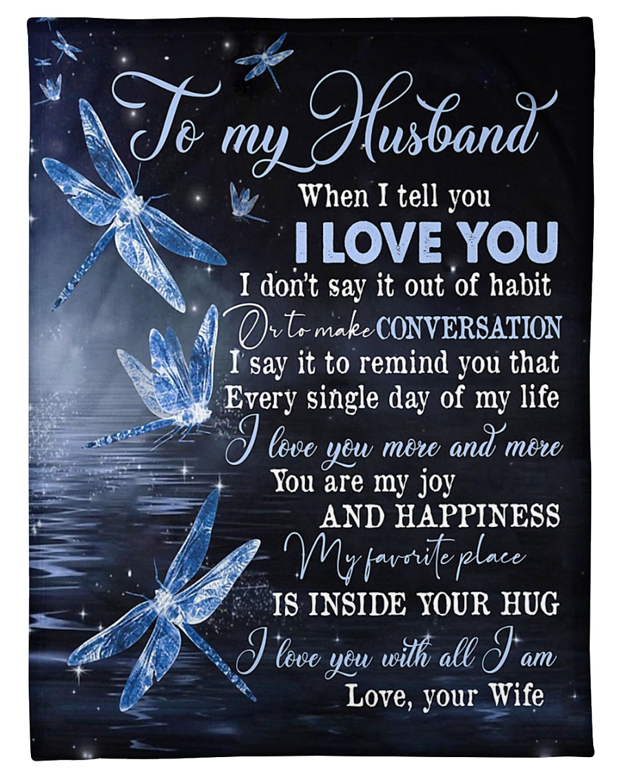 TO MY HUSBAND - DRAGONFLY - I LOVE YOU Small Fleece Blanket - 30" x 40"