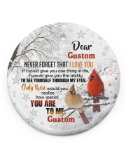 To Husband - Cardinal - I Love You - Personalized Circle ornament - single (porcelain) front