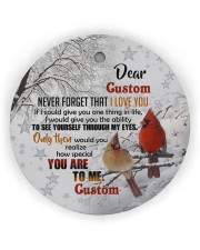 To Husband - Cardinal - I Love You - Personalized Circle Ornament (Wood tile