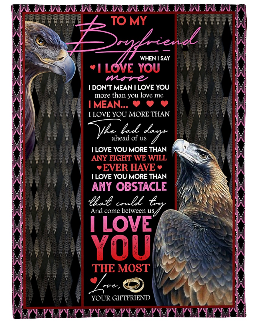 TO MY BOYFRIEND Large Fleece Blanket - 60" x 80"