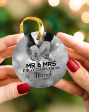 To My Wife - Mr And Mrs First Christmas Married Circle ornament - single (porcelain) aos-circle-ornament-single-porcelain-lifestyles-08