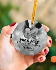 To My Wife - Mr And Mrs First Christmas Married Circle ornament - single (porcelain) aos-circle-ornament-single-porcelain-lifestyles-09