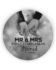To My Wife - Mr And Mrs First Christmas Married Circle Ornament (Wood tile