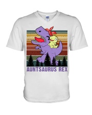 T-SHIRT - TO AUNT - AUNTSAURUS REX V-Neck T-Shirt tile