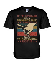 GRANDDAUGHTER - VINTAGE - IT'S MY GRANDMA FAULT V-Neck T-Shirt thumbnail