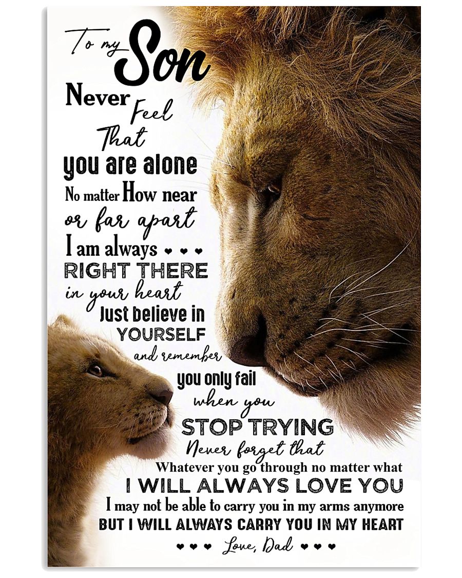 POSTER - TO MY SON - LION - NEVER FEEL 16x24 Poster
