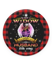 Angel - God - I'm A Wife To A Husband With Wings Circle ornament - single (porcelain) front