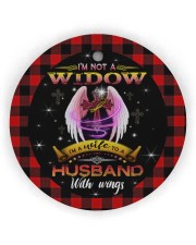 Angel - God - I'm A Wife To A Husband With Wings Circle Ornament (Wood tile