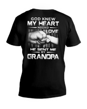 Granddaughter and Grandson - God Knew My Heart V-Neck T-Shirt tile