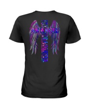 Dad Daughter - Cross - I Asked God For An Angel Ladies T-Shirt tile