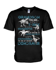 GRANDMA TO GRANDSON - DINOS - FAVORITE V-Neck T-Shirt thumbnail