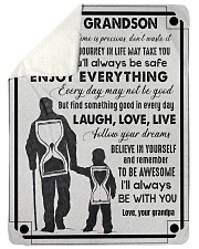 Grandpa to Grandson - Laugh Love Live Large Sherpa Fleece Blanket - 60" x 80" thumbnail