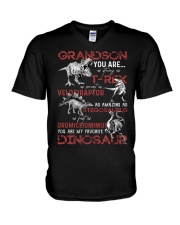 TO GRANDSON - DINOS - FAVORITE V-Neck T-Shirt thumbnail
