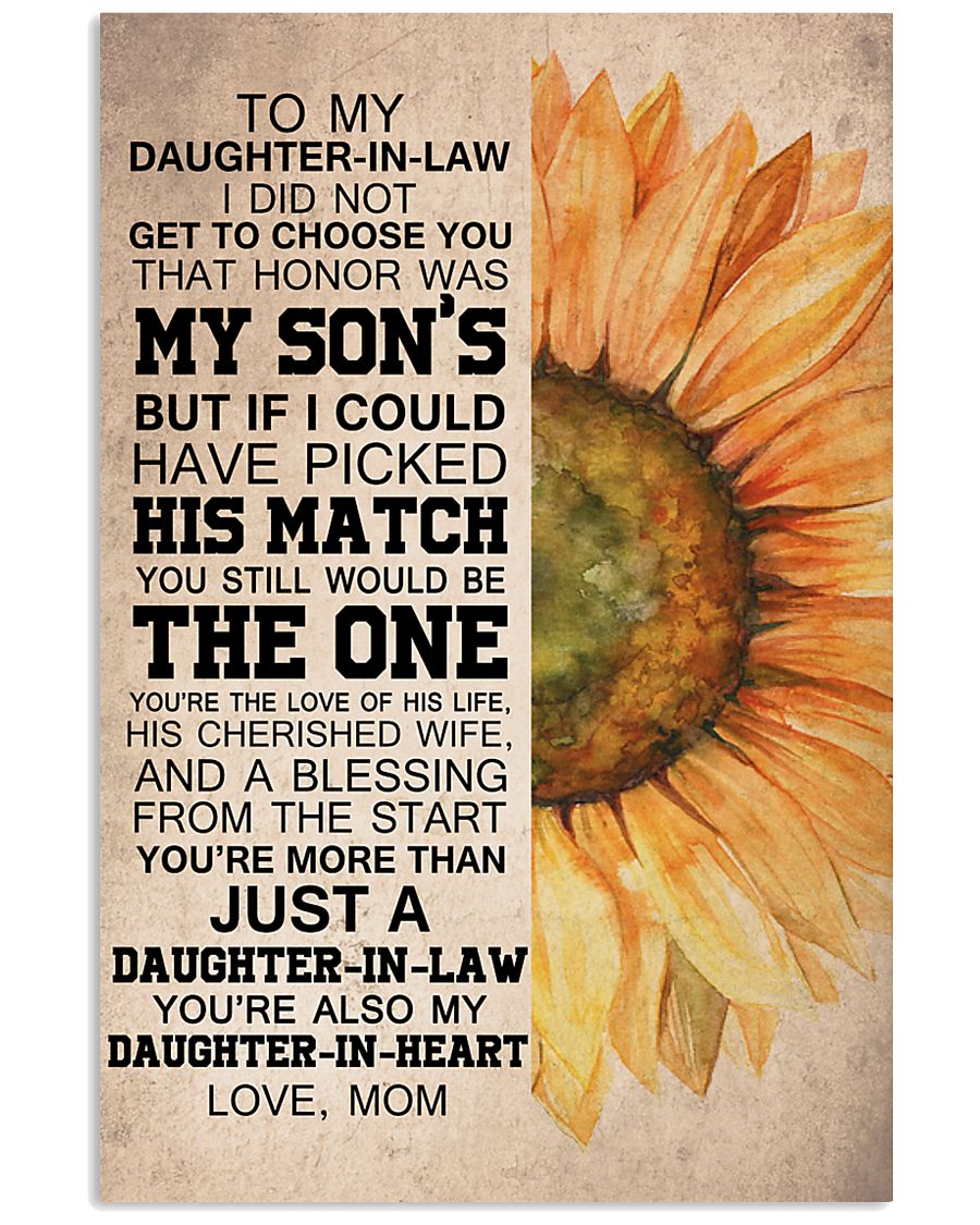 MOM TO DAUGHTER IN LAW 16x24 Poster