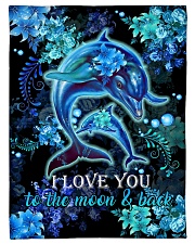 DAUGHTER - DOLPHIN - LOVE YOU TO THE MOON Small Fleece Blanket - 30" x 40" front