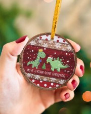 Christmas - Dinosaur - Have A Roar-some Christmas Circle ornament - single (porcelain) aos-circle-ornament-single-porcelain-lifestyles-09