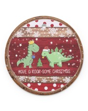 Christmas - Dinosaur - Have A Roar-some Christmas Circle ornament - single (porcelain) front