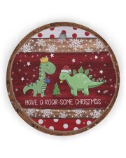 Christmas - Dinosaur - Have A Roar-some Christmas Circle Ornament (Wood tile