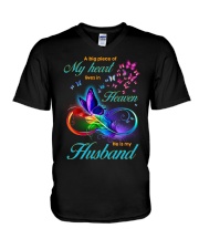 MY ANGEL HUSBAND - A BIG PIECE OF MY HEART V-Neck T-Shirt thumbnail