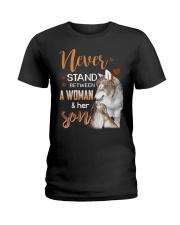 NEVER STAND - WOLF - WOMAN AND HER SON Ladies T-Shirt thumbnail
