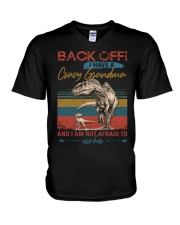 GRANDMA TO GRANDSON - BACK OFF - USE HER V-Neck T-Shirt thumbnail