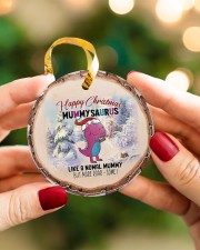 Happy Christmas Mom - Baby Announcement Circle ornament - single (porcelain) aos-circle-ornament-single-porcelain-lifestyles-08