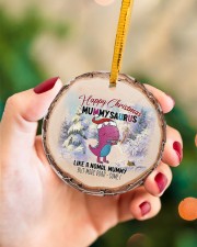 Happy Christmas Mom - Baby Announcement Circle ornament - single (porcelain) aos-circle-ornament-single-porcelain-lifestyles-09