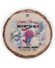 Happy Christmas Mom - Baby Announcement Circle Ornament (Wood tile