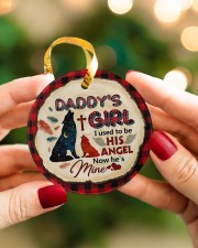 Angel Dad - Wolf - Circle Ornament Circle ornament - single (porcelain) aos-circle-ornament-single-porcelain-lifestyles-08