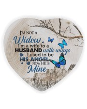 Angel Husband - I'm Not A Widow I'm A Wife Heart Ornament (Wood) tile