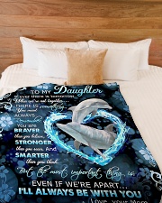 To My Daughter - Dolphin - If There Is A Tomorrow Large Fleece Blanket - 60" x 80" aos-coral-fleece-blanket-60x80-lifestyle-front-02
