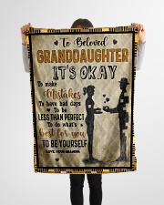 Grandpa to Granddaughter - It's Okay Small Fleece Blanket - 30" x 40" aos-coral-fleece-blanket-30x40-lifestyle-front-14