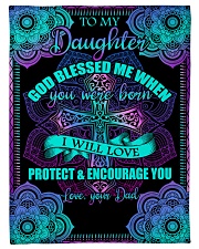 Dad To Daughter - God Blessed Me - Fleece Blanket Small Fleece Blanket - 30" x 40" front