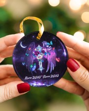 Angel Dad and Mom - Personalized Circle ornament - single (porcelain) aos-circle-ornament-single-porcelain-lifestyles-08
