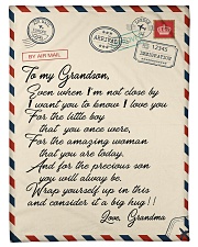 Gift For Grandson - Fleece Blanket Small Fleece Blanket - 30" x 40" front
