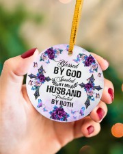 Cross - Blessed By God - Circle Ornament Circle ornament - single (porcelain) aos-circle-ornament-single-porcelain-lifestyles-09
