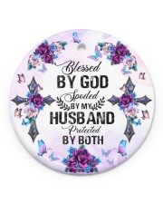 Cross - Blessed By God - Circle Ornament Circle ornament - single (porcelain) front
