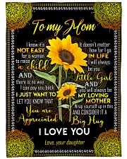 To My Mom - Sunflower - Fleece Blanket Large Fleece Blanket - 60" x 80" front