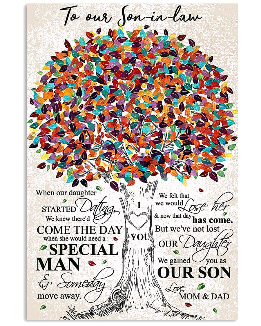 MOM AND DAD TO SON IN LAW 16x24 Poster
